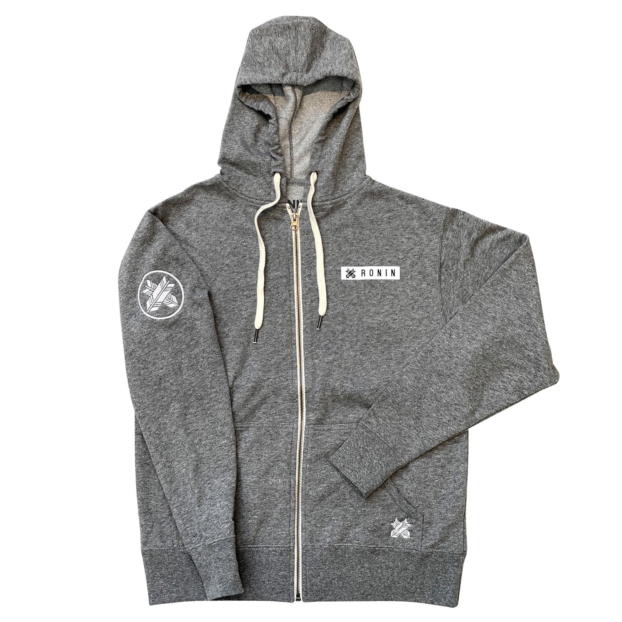 Chicago Blackhawks Retro Brand Light Gray Triblend Fleece Zip-Up Hoodie  Jacket